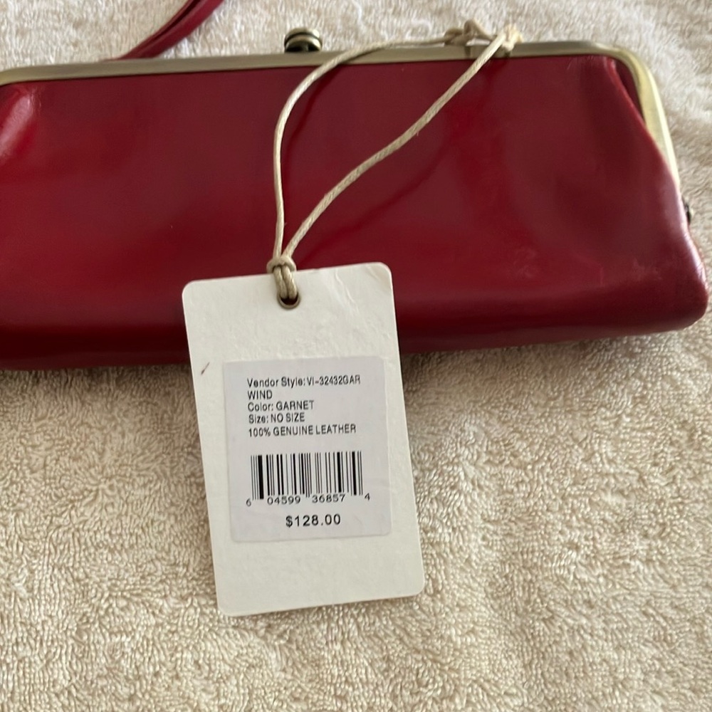 HOBO Red Wallet with Zipper Closure and Smooth Leather Finish. - Picture 5 of 10